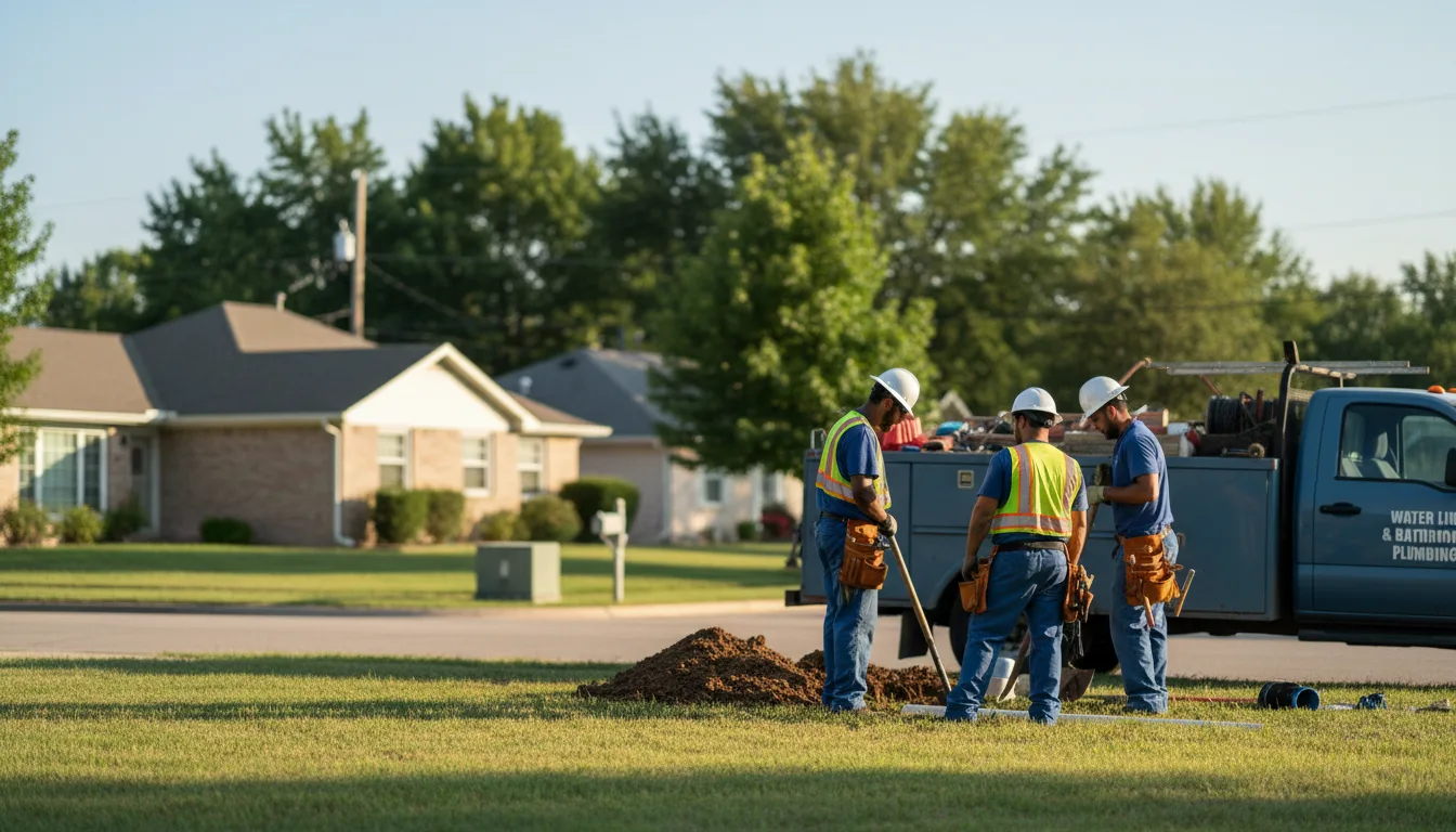 Residential water line and bathroom plumbing service in Redwater, TX